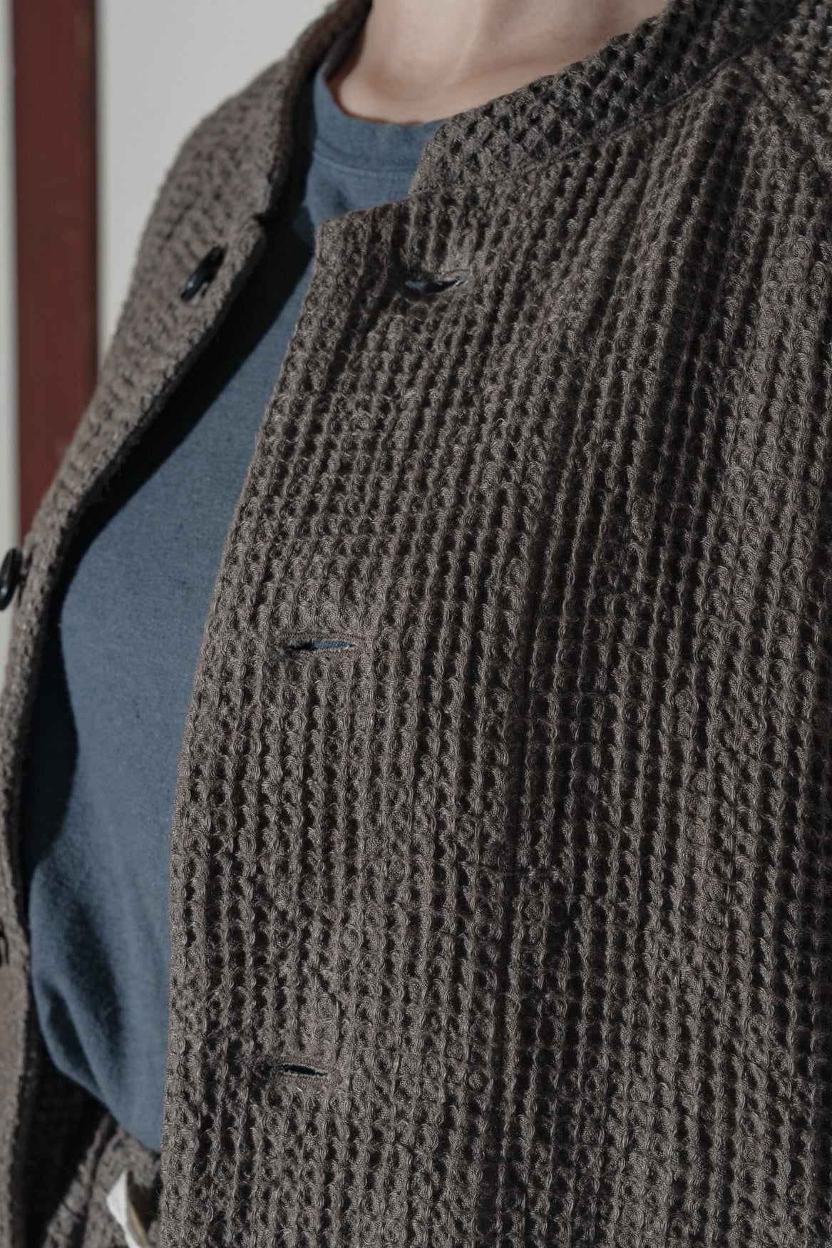 Beehive Weave Linen Stand Jacket