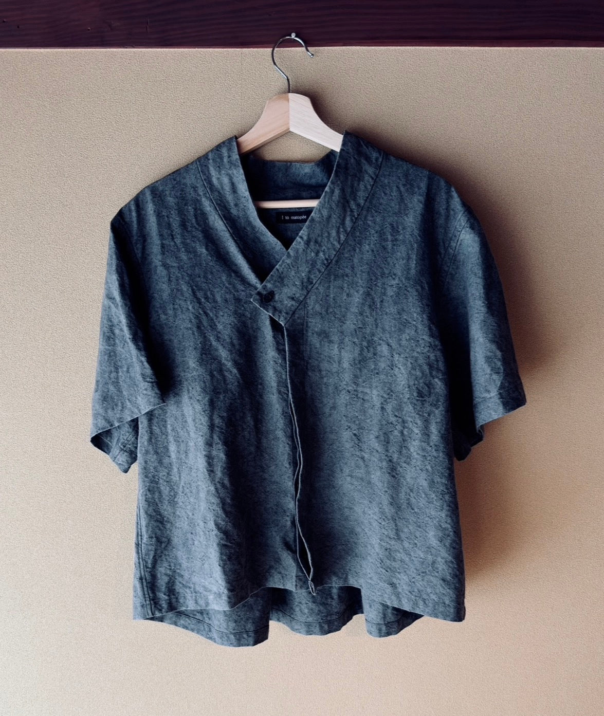 High-density Japanese paper linen back pintuck shirt
