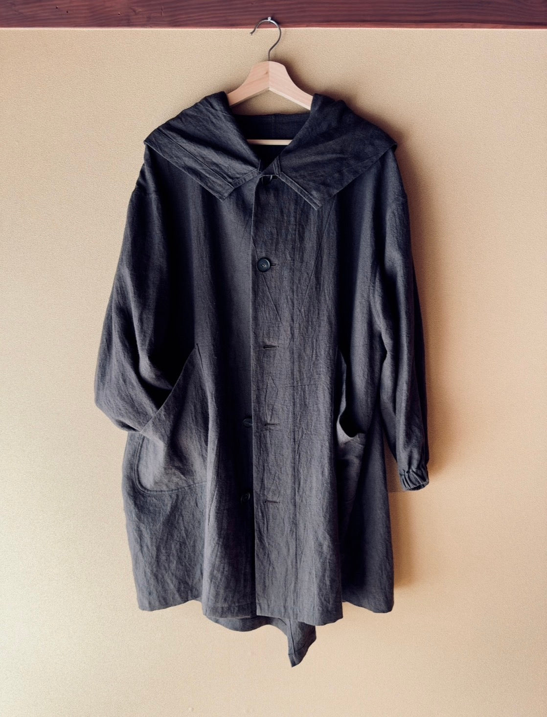 Ramie linen parka coat