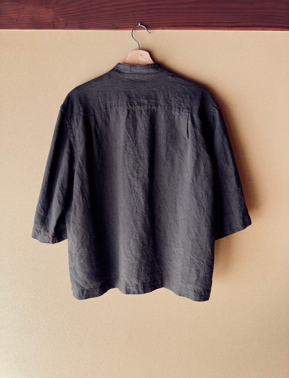 Sun-dried linen short shirt