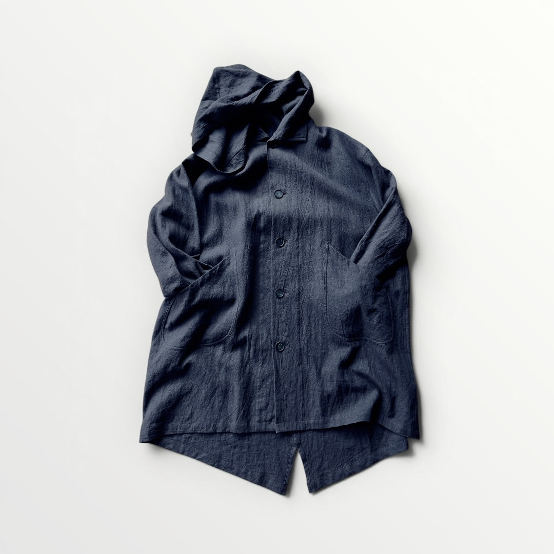 Ramie linen parka coat