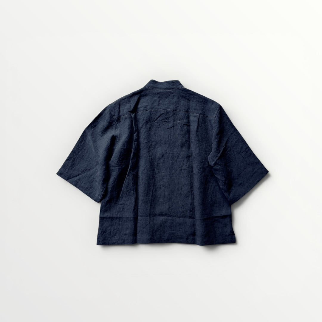 Sun-dried linen short shirt