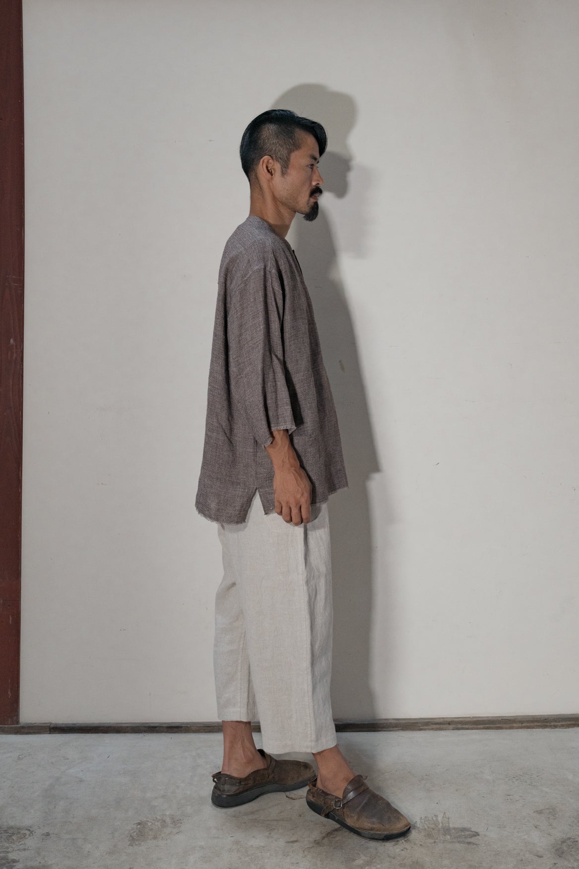 ramie linen crop pants