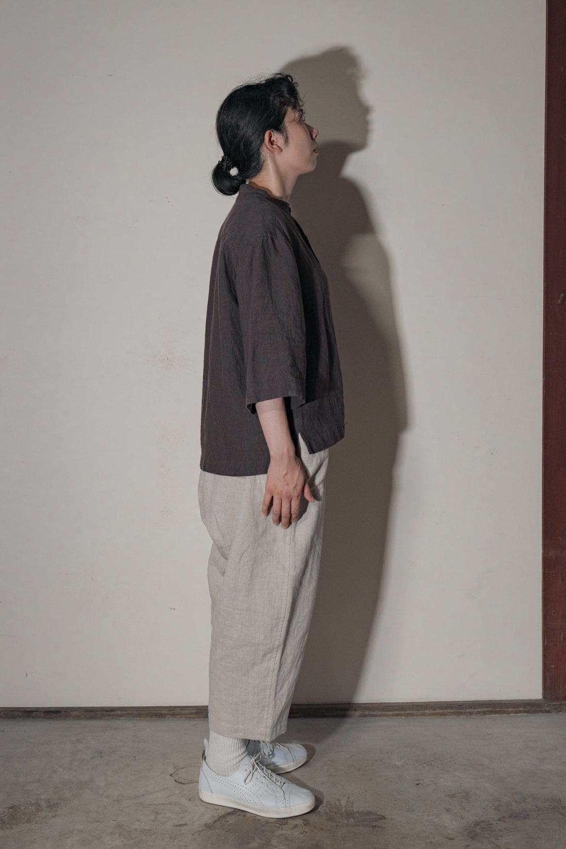 Sun-dried linen short shirt