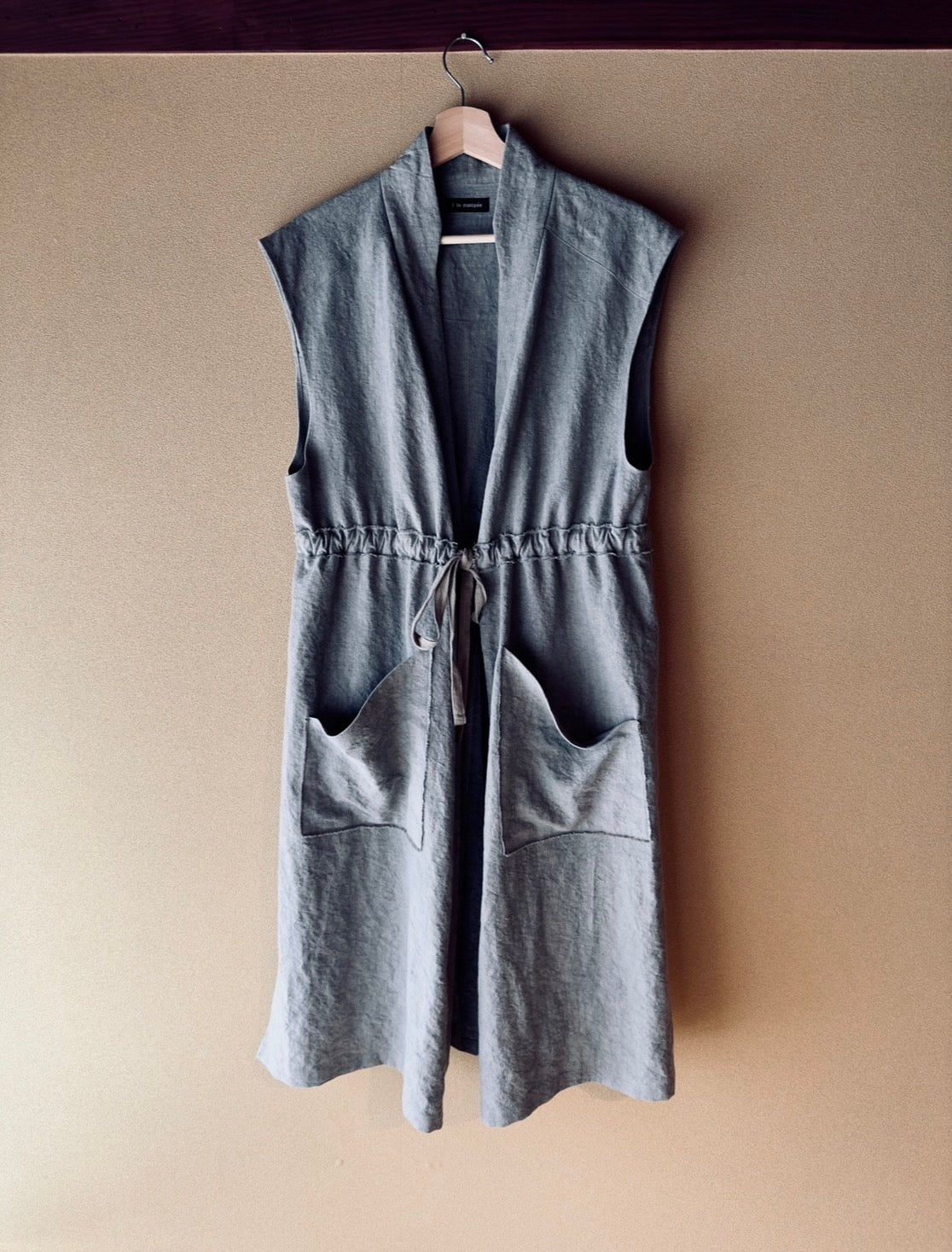 High-density Japanese paper linen long vest