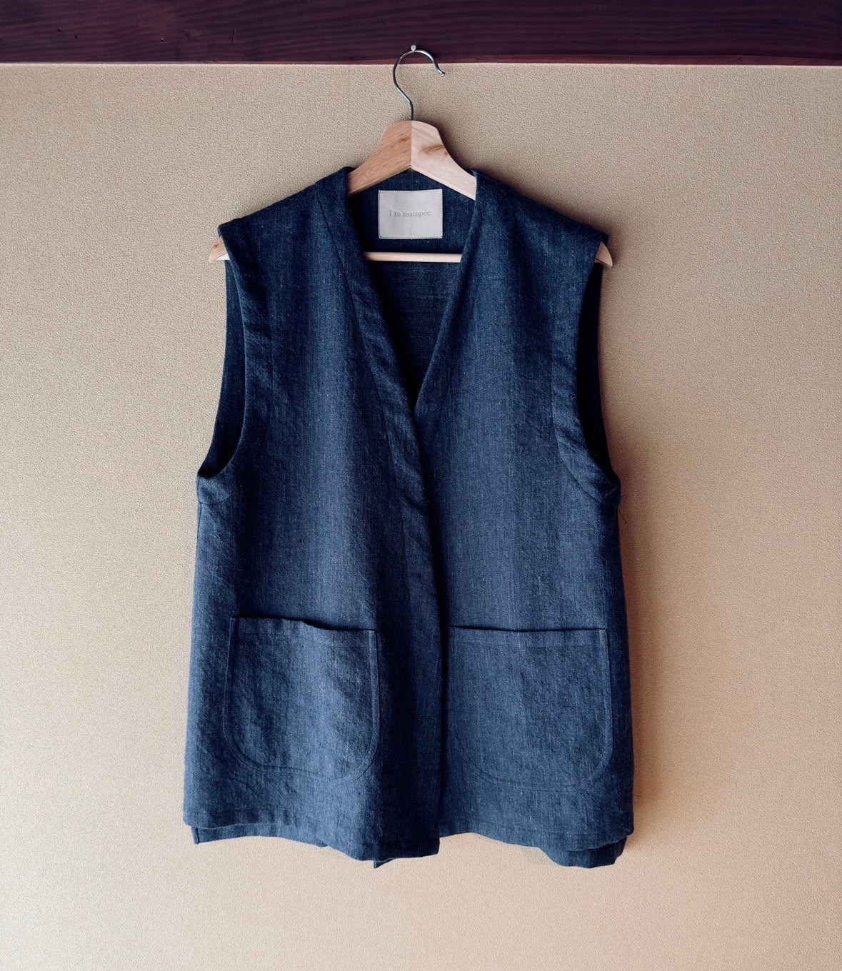 linen wool vest