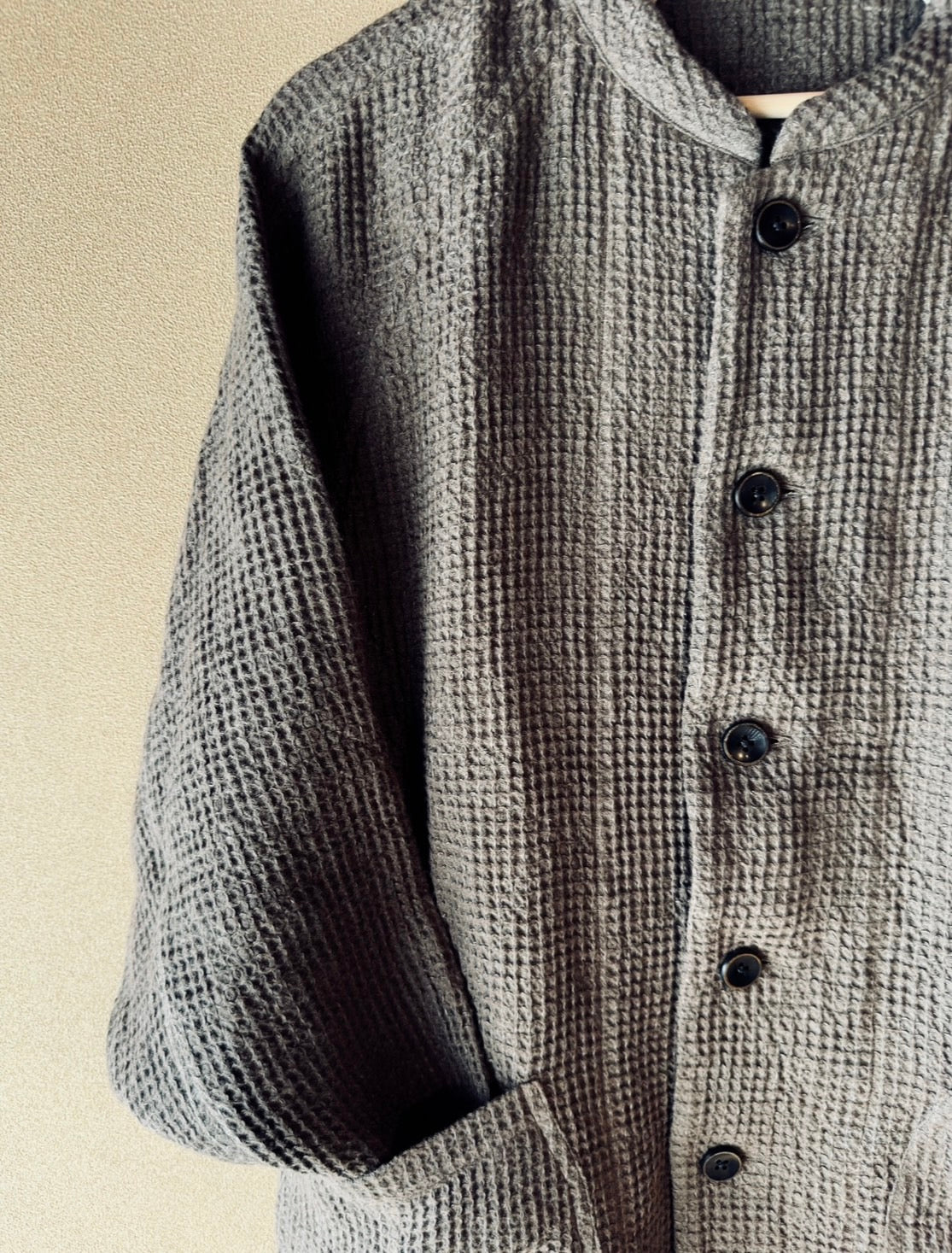 Beehive Weave Linen Stand Jacket