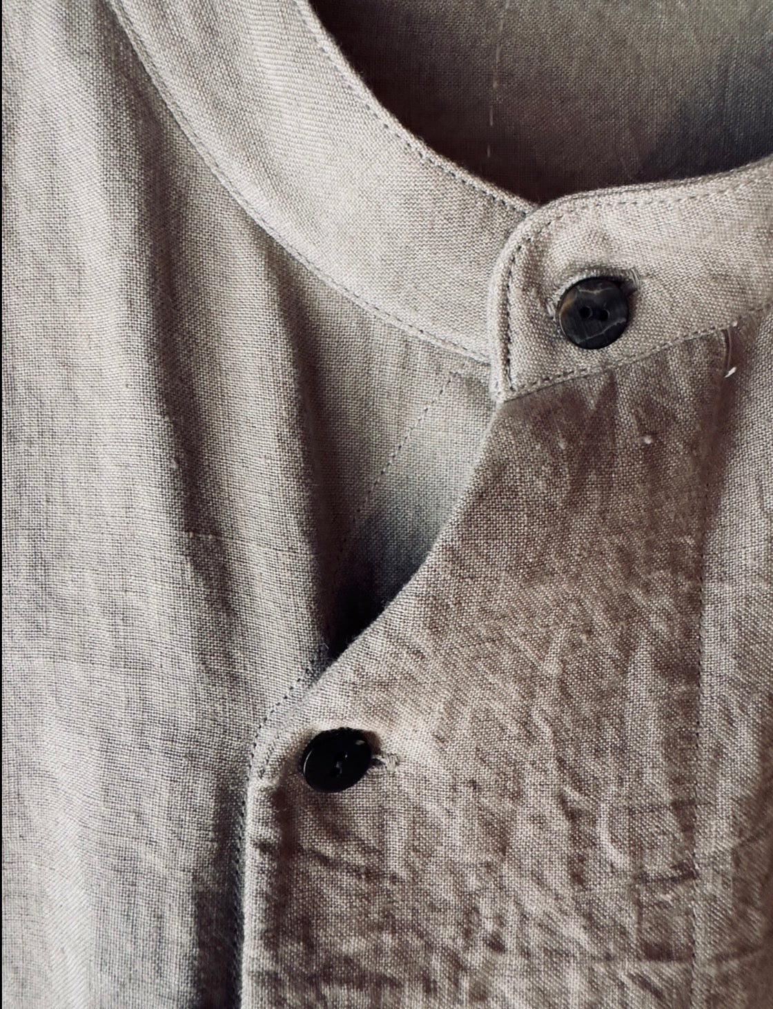 Sun-dried linen long shirt