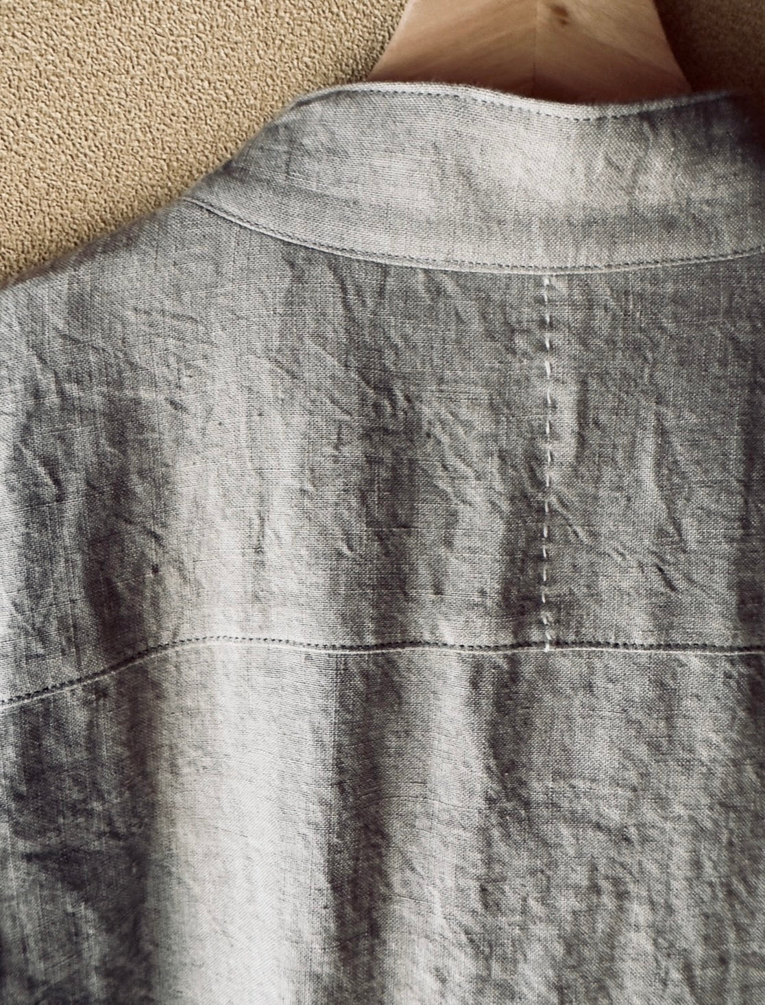 Sun-dried linen long shirt