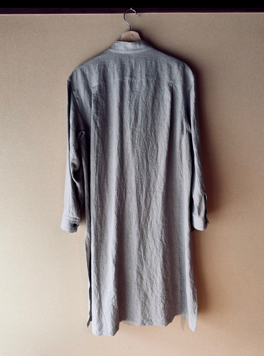 Sun-dried linen long shirt