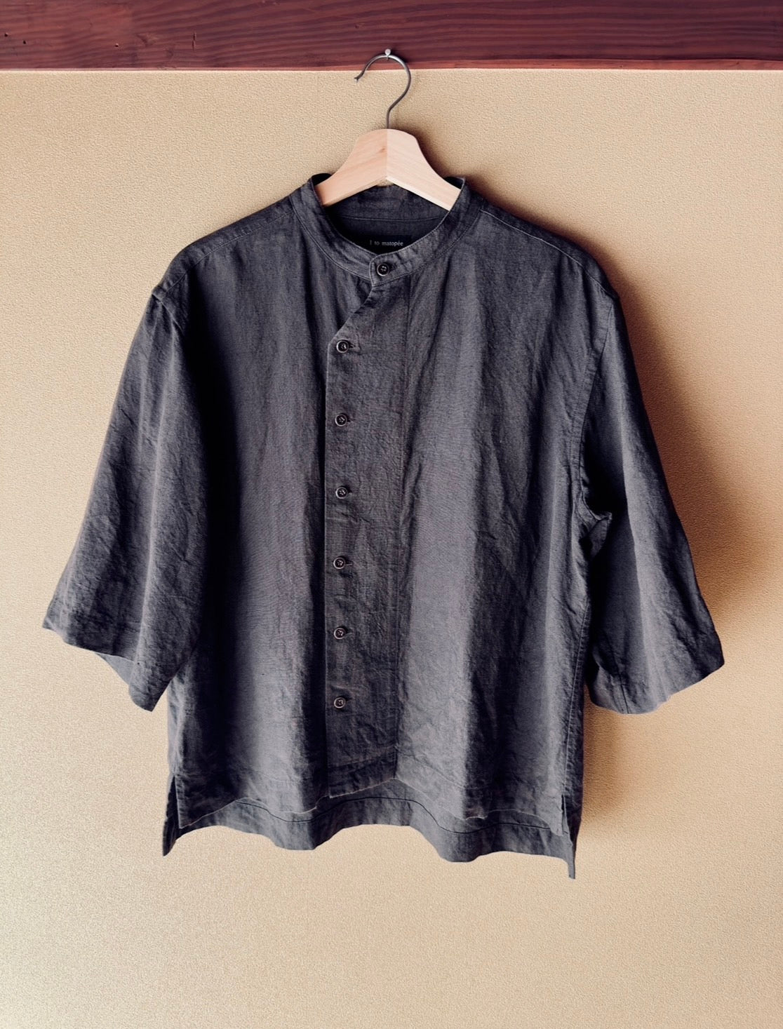 Sun-dried linen short shirt