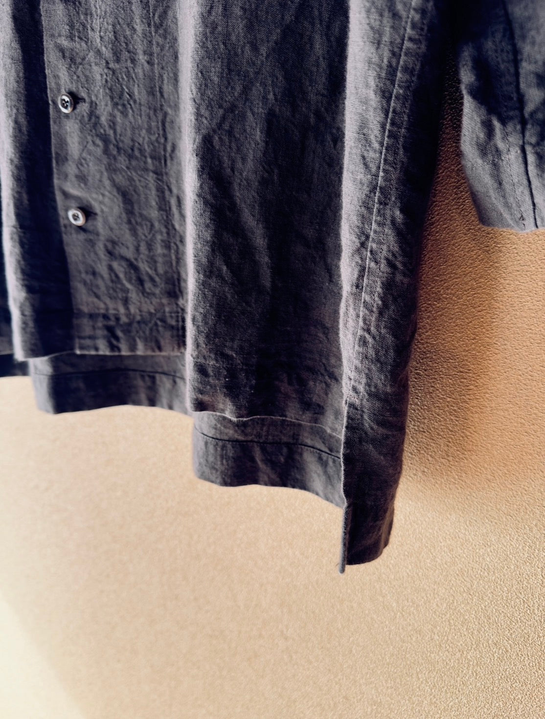 Sun-dried linen short shirt