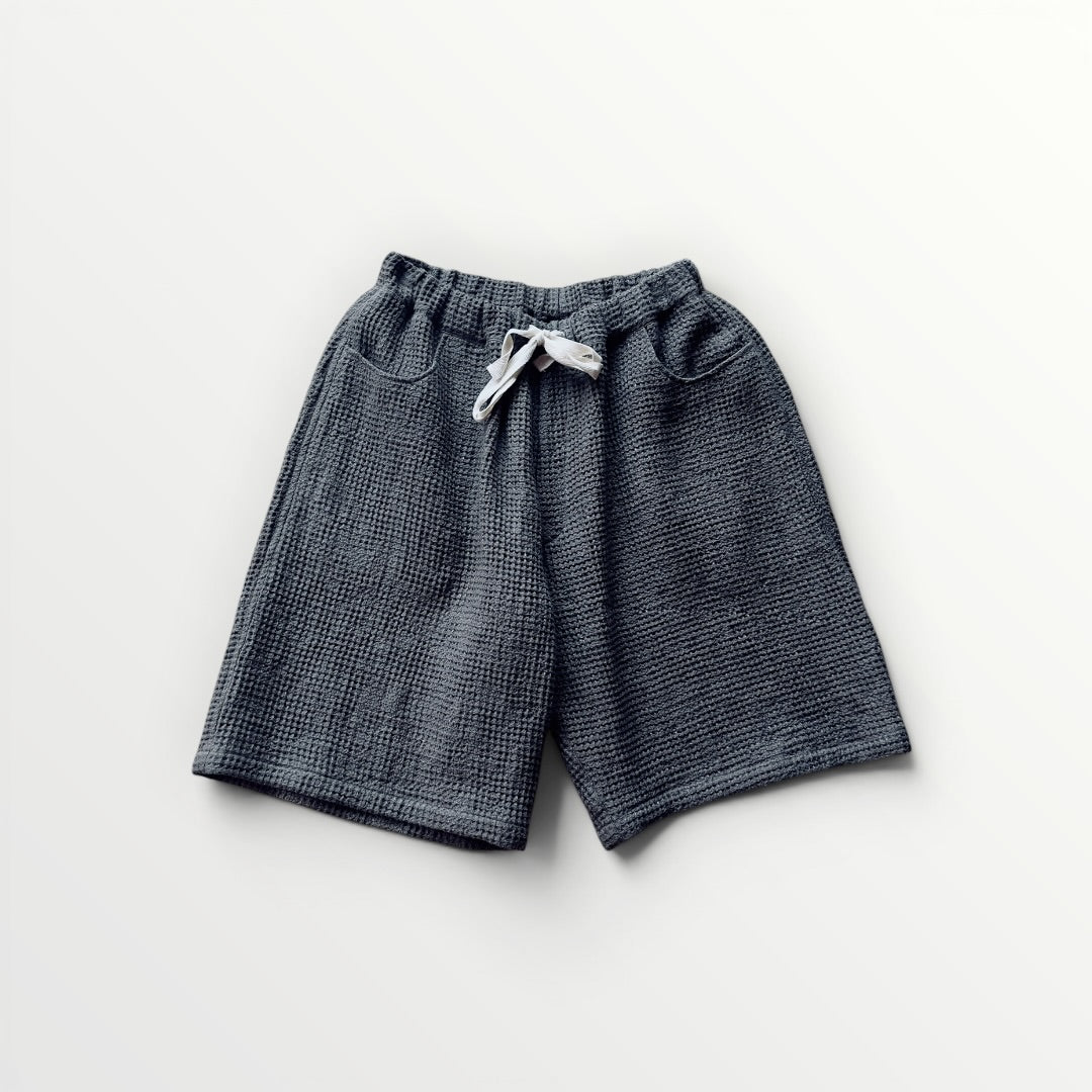 Beehive weave linen half pants