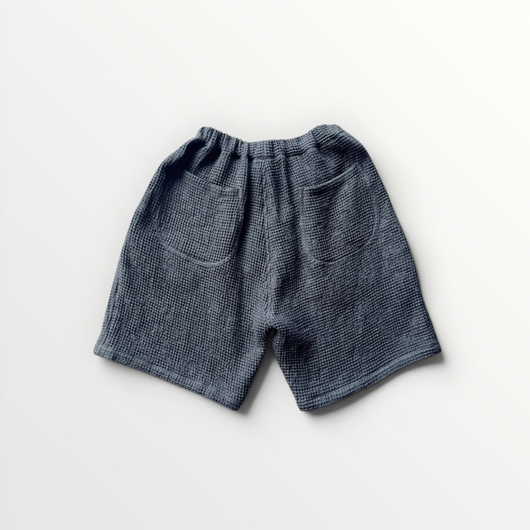 Beehive weave linen half pants