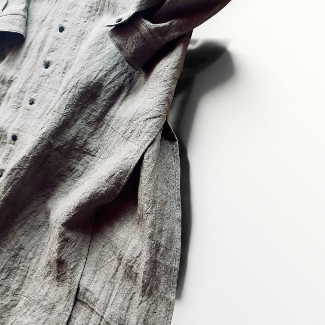 Sun-dried linen long shirt