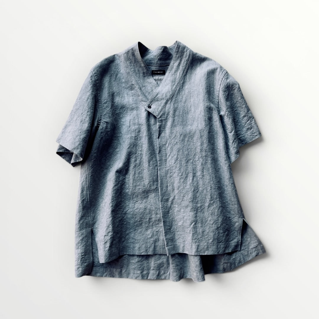 High-density Japanese paper linen back pintuck shirt