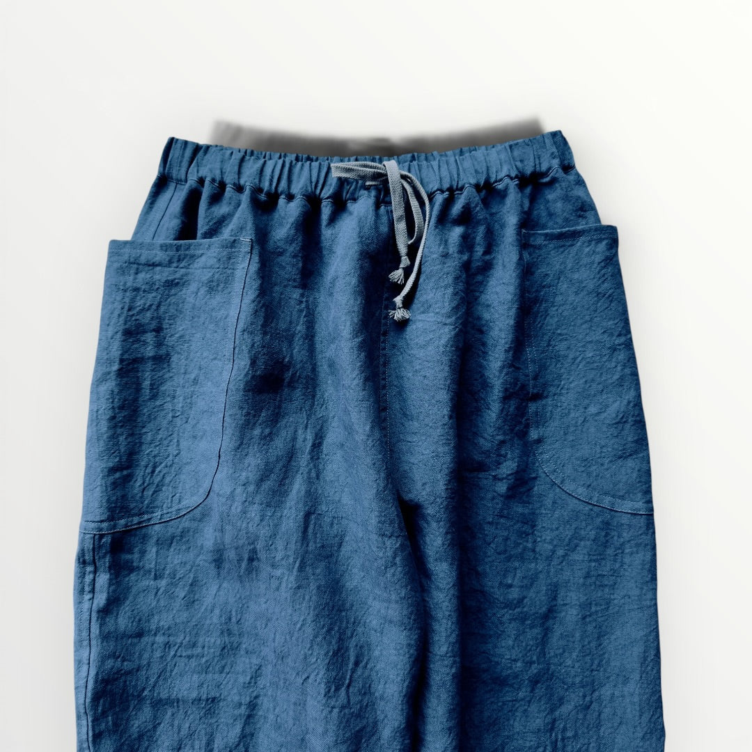 ramie linen crop pants