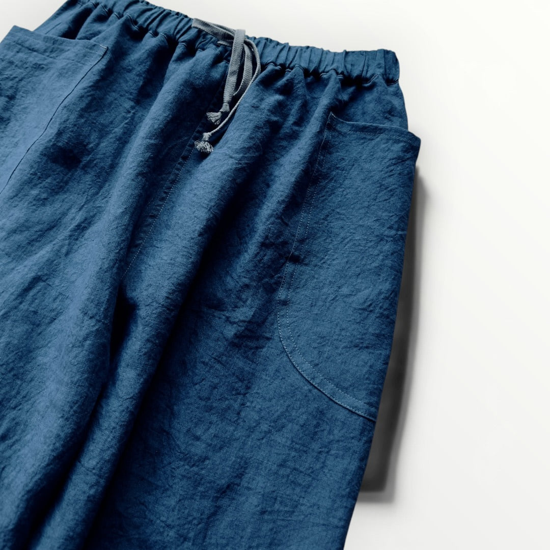 ramie linen crop pants