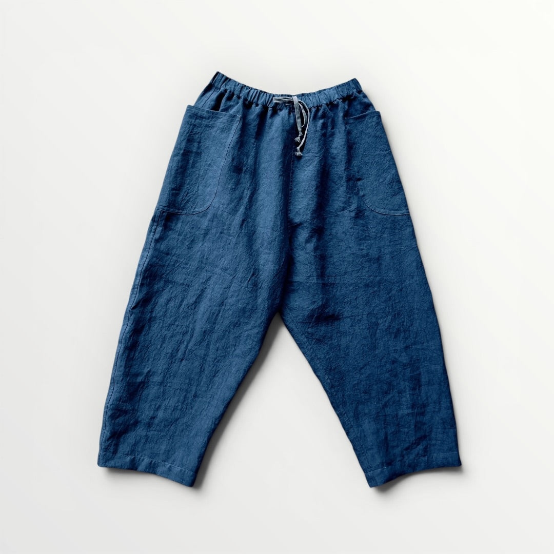 ramie linen crop pants