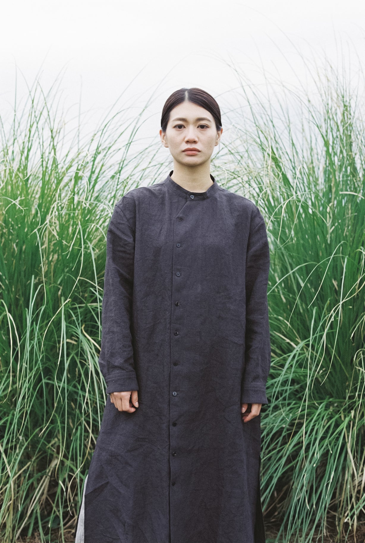 Sun-dried linen long shirt