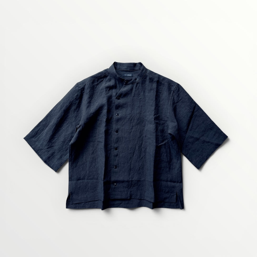 Sun-dried linen short shirt