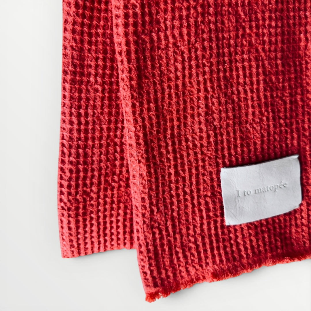 Beehive weave linen scarf